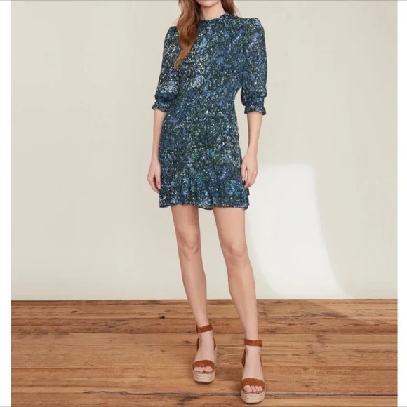 VERONICA BEARD Farha Smocked Dress Size M/8 - Picture 6 of 9